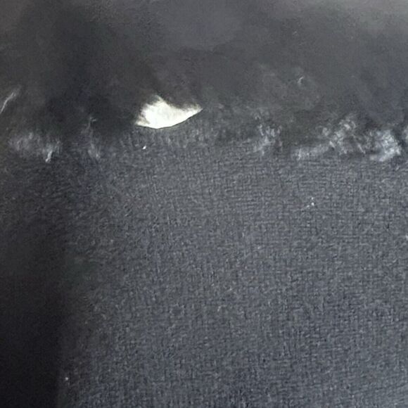 C By Bloomingdale's Cashmere Pullover Sweater Rabbit Fur Neckline Size XS Black - Picture 11 of 11